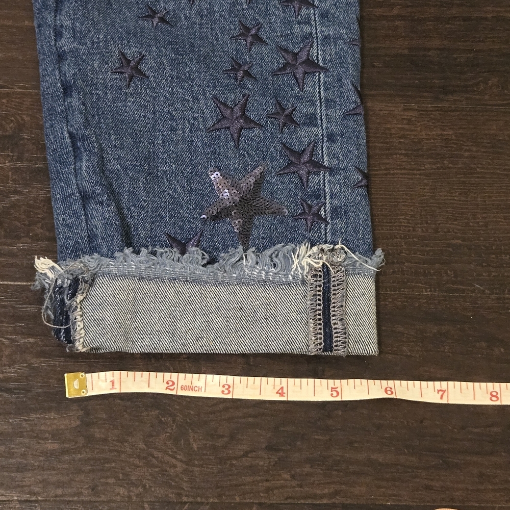 Anthropologie Pilcro and the Letterpress Embroidered Star Slim Boyfriend jeans. - Picture 7 of 10